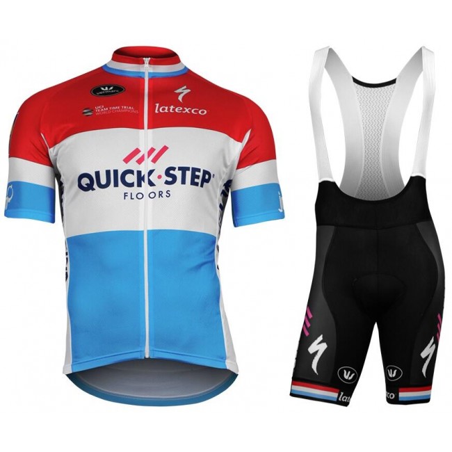 2017-2018 QUICK-STEP FLOORS Champion von Luxemburg Fahrradbekleidung Satz Fahrradtrikot Kurzarm Trikot und Kurz Trägerhose 2017-2018 QUICK-STEP FLOORS Champion von Luxemburg Fahrradbekleidung Satz Fahrradtrikot Kurzarm Trikot und Kurz Trägerhose