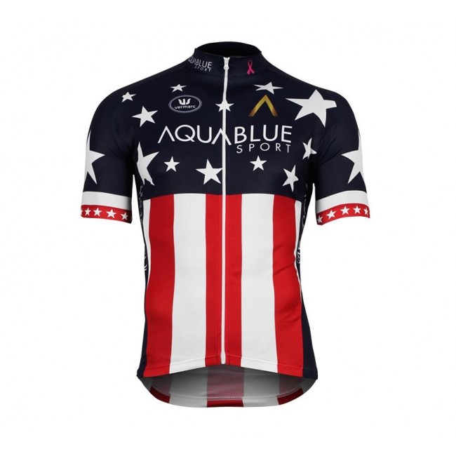 2017-2018 AQUA BLUE SPORT Amerikanischer Champion Radtrikot Kurzarm 2017-2018 AQUA BLUE SPORT Amerikanischer Champion Radtrikot Kurzarm
