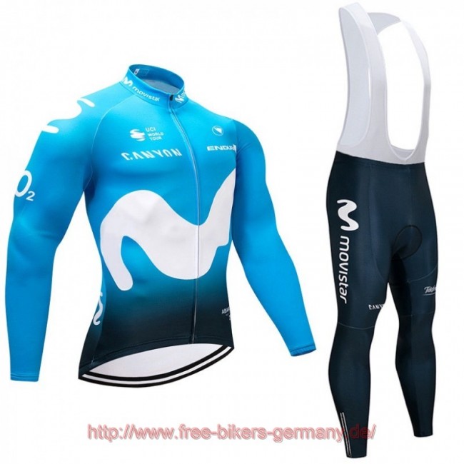 2018 Movistar Fahrradbekleidung Radtrikot Satz Langarm und Lange Trägerhose 2018 Movistar Fahrradbekleidung Radtrikot Satz Langarm und Lange Trägerhose