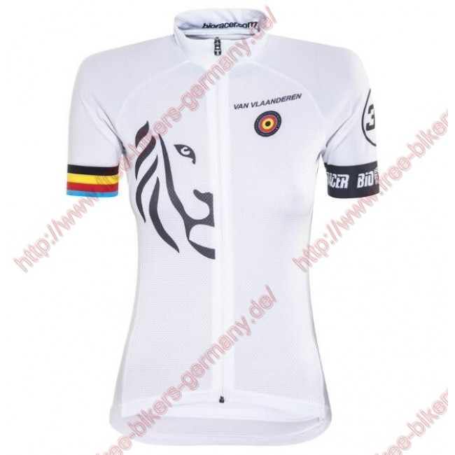 Radsport Bioracer Van Vlaanderen Damen Weiß schwarz 2018 Trikot Kurzarm Radsport Bioracer Van Vlaanderen Damen Weiß schwarz 2018 Trikot Kurzarm
