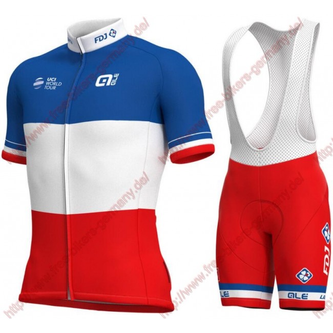 Radsport Groupama Fdj French Champion 2018 Radbekleidung Satz Trikot Kurzarm+Trägerhosen Set Radsport Groupama Fdj French Champion 2018 Radbekleidung Satz Trikot Kurzarm+Trägerhosen Set