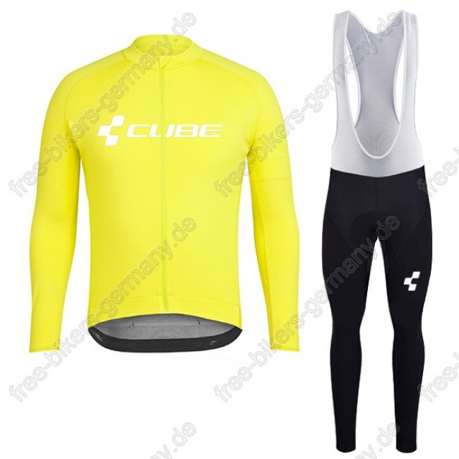 Profiteam 2018 Cube gelb Fahrradbekleidung Trikot Langarm+Lang Trägerhose Profiteam 2018 Cube gelb Fahrradbekleidung Trikot Langarm+Lang Trägerhose
