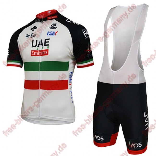 Profiteam 2018 UAE ITALIAN CHAMPION Radbekleidung Satz Trikot Kurzarm+Trägerhosen Set Profiteam 2018 UAE ITALIAN CHAMPION Radbekleidung Satz Trikot Kurzarm+Trägerhosen Set