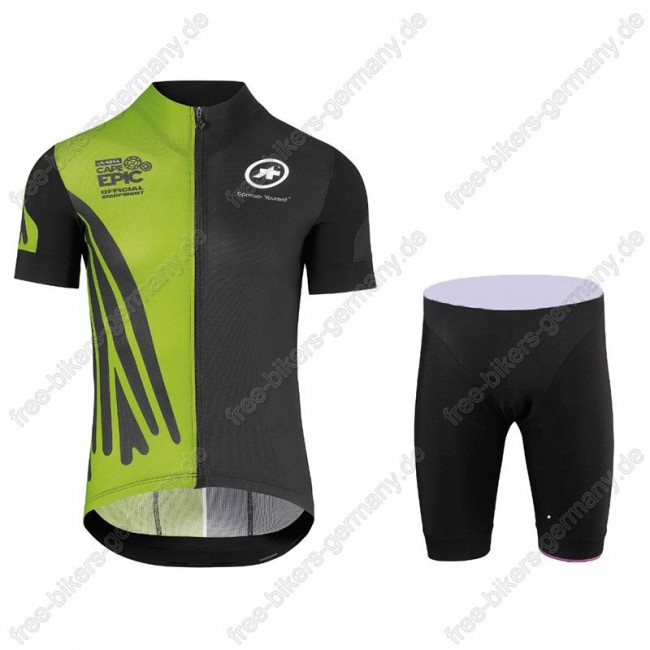 Assos SS.Capeepicx Equipe Trikot Kurzarm+Fahrradhose Grün schwarz 2018 Assos SS.Capeepicx Equipe Trikot Kurzarm+Fahrradhose Grün schwarz 2018
