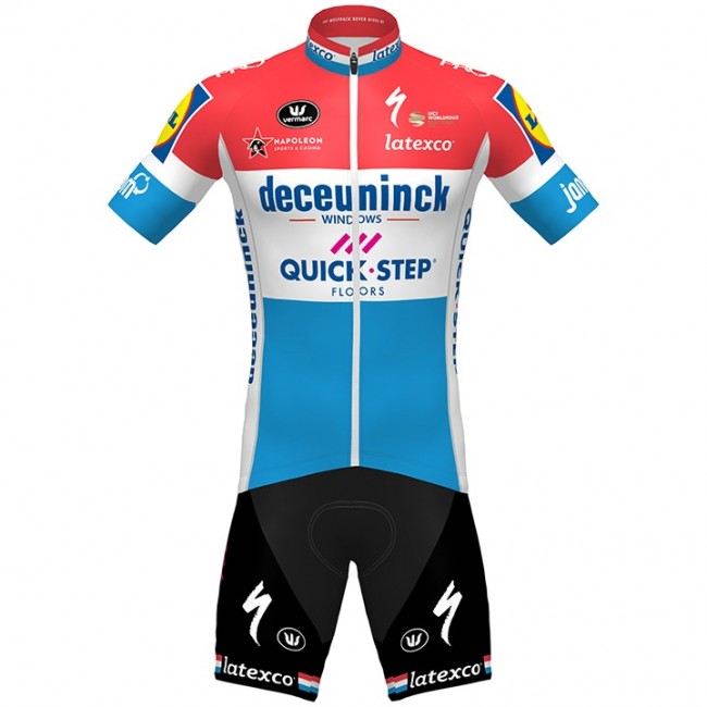 Fahrradbekleidung Radsport 2020 DECEUNINCK QUICK-STEP Luxembourgian Champion Radbekleidung Satz Trikot Kurzarm+Fahrradhose Set Fahrradbekleidung Radsport 2020 DECEUNINCK QUICK-STEP Luxembourgian Champion Radbekleidung Satz Trikot Kurzarm+Fahrradhose Set