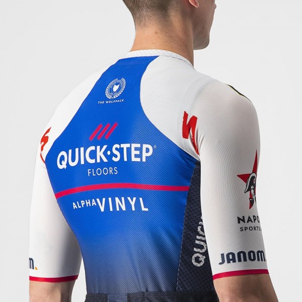 Quick Step-Alpha Vinyl 2022 CLIMBER'S 3.1 Radtrikot kurzarm(langer RV)-Radsport-Profi-Team Quick Step-Alpha Vinyl 2022 CLIMBER'S 3.1 Radtrikot kurzarm(langer RV)-Radsport-Profi-Team