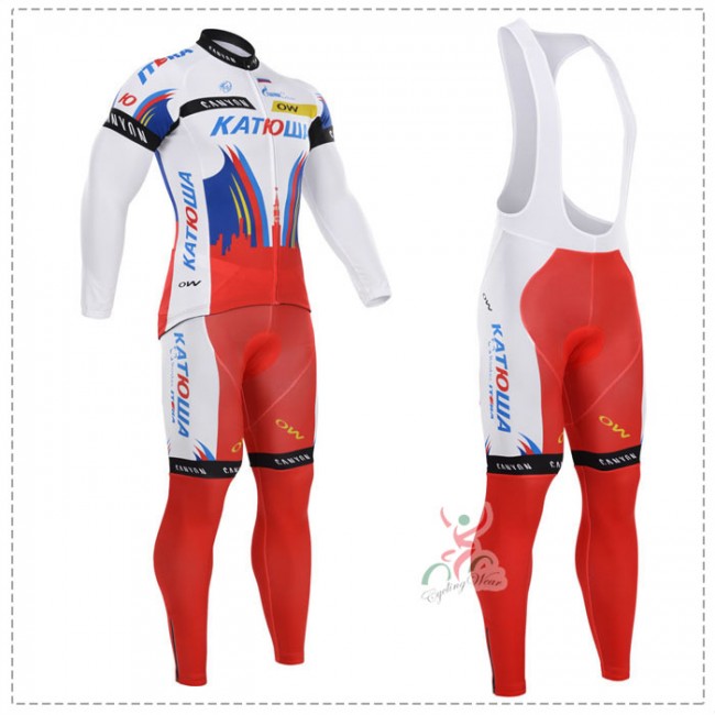 2015 Katusha Fahrradbekleidung Radtrikot Satz Langarm und Lange Trägerhose ROUA979 2015 Katusha Fahrradbekleidung Radtrikot Satz Langarm und Lange Trägerhose ROUA979