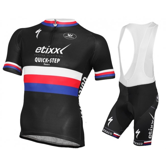 Etixx Quick-Step Champion Tsjechisch 2015 Fahrradbekleidung Satz Fahrradtrikot Kurzarm Trikot und Kurz Trägerhose SYPS937 Etixx Quick-Step Champion Tsjechisch 2015 Fahrradbekleidung Satz Fahrradtrikot Kurzarm Trikot und Kurz Trägerhose SYPS937