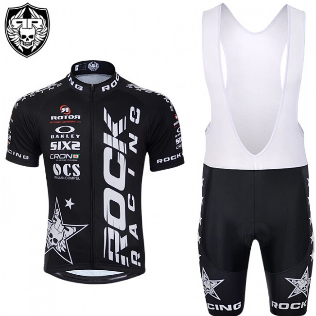 2015 Rock Racing schwarz Fahrradbekleidung Satz Fahrradtrikot Kurzarm Trikot und Kurz Trägerhose DZFS401 2015 Rock Racing schwarz Fahrradbekleidung Satz Fahrradtrikot Kurzarm Trikot und Kurz Trägerhose DZFS401