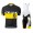 2015 Proteam Scott Schwarz-Gelb Fahrradbekleidung Satz Fahrradtrikot Kurzarm Trikot und Kurz Trägerhose DQBX596
