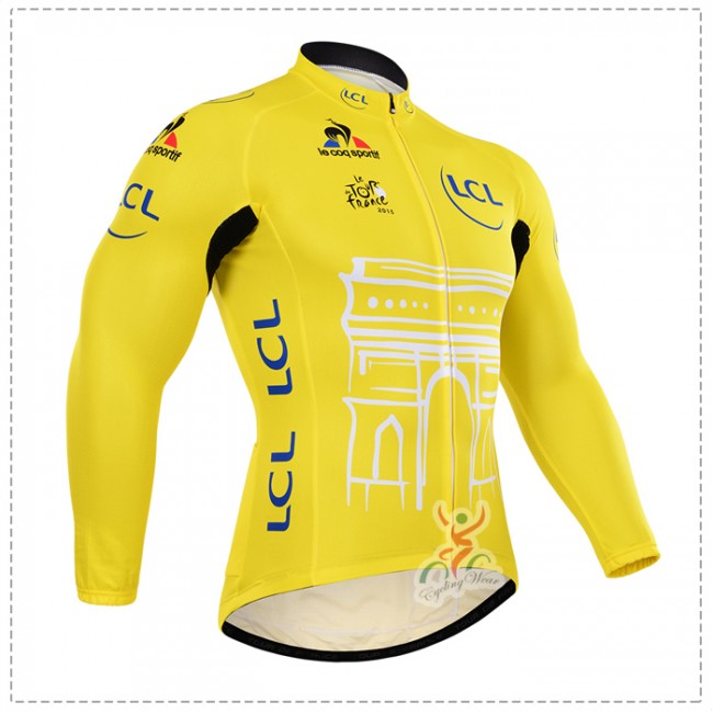 2015 Tour de France Fahrradtrikot Langarm jaune TDLQ383 2015 Tour de France Fahrradtrikot Langarm jaune TDLQ383
