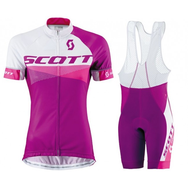 2015 Scott Weiß-Violet Damen Fahrradbekleidung Satz Fahrradtrikot Kurzarm Trikot und Kurz Trägerhose PMRM942 2015 Scott Weiß-Violet Damen Fahrradbekleidung Satz Fahrradtrikot Kurzarm Trikot und Kurz Trägerhose PMRM942
