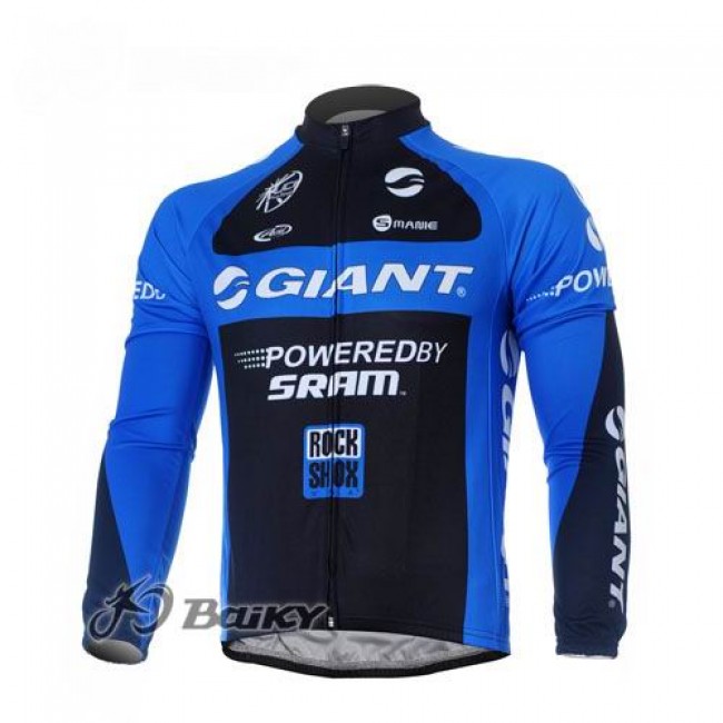 Giant Sram Pro Team Fahrradtrikot Langarm Schwarz Blau LIZK808 Giant Sram Pro Team Fahrradtrikot Langarm Schwarz Blau LIZK808