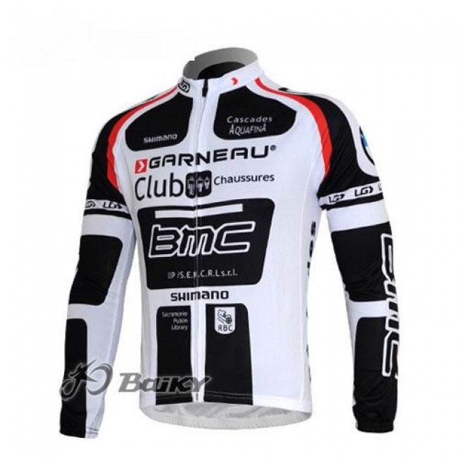 BMC Garneau Team Fahrradtrikot Langarm Weiß Schwarz VVET749 BMC Garneau Team Fahrradtrikot Langarm Weiß Schwarz VVET749