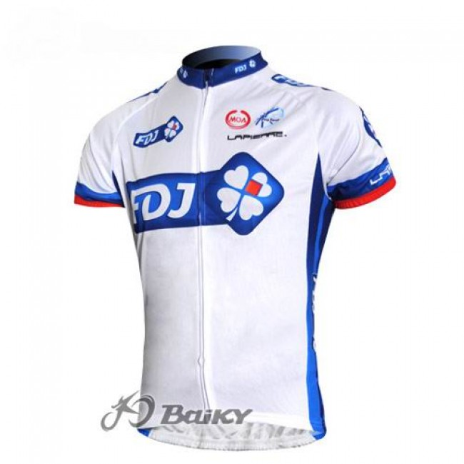 FDJ-BigMat Pro Team Radtrikot Kurzarm Weiß Blau AMCD610 FDJ-BigMat Pro Team Radtrikot Kurzarm Weiß Blau AMCD610
