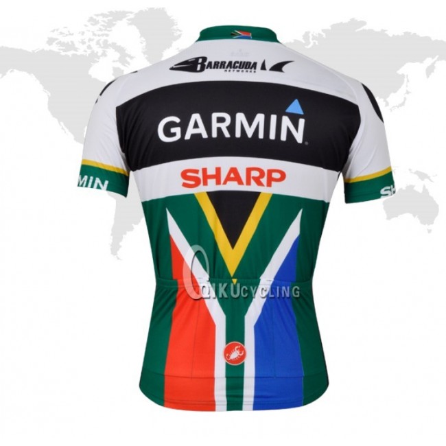 2013 Garmin Sharp Barracuda Südafrika Champion Radtrikot Kurzarm Schwarz Grün BCIC260 2013 Garmin Sharp Barracuda Südafrika Champion Radtrikot Kurzarm Schwarz Grün BCIC260