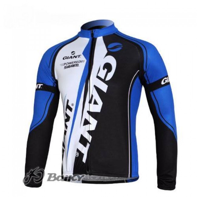 Giant Sram Pro Team Fahrradtrikot Langarm Blau Weiß Schwarz NKKQ909 Giant Sram Pro Team Fahrradtrikot Langarm Blau Weiß Schwarz NKKQ909