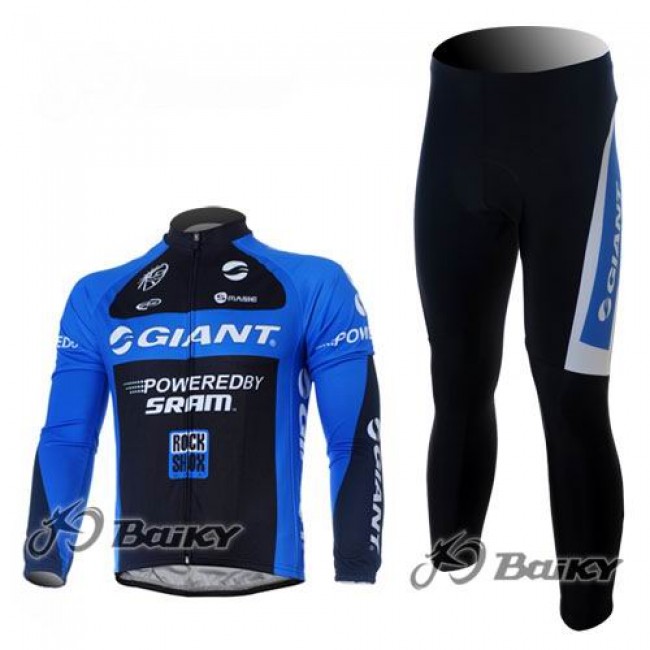 Giant Sram Pro Team Fahrradbekleidung Radtrikot Satz Langarm und Lange Fahrradhose Schwarz Blau SRIW341 Giant Sram Pro Team Fahrradbekleidung Radtrikot Satz Langarm und Lange Fahrradhose Schwarz Blau SRIW341