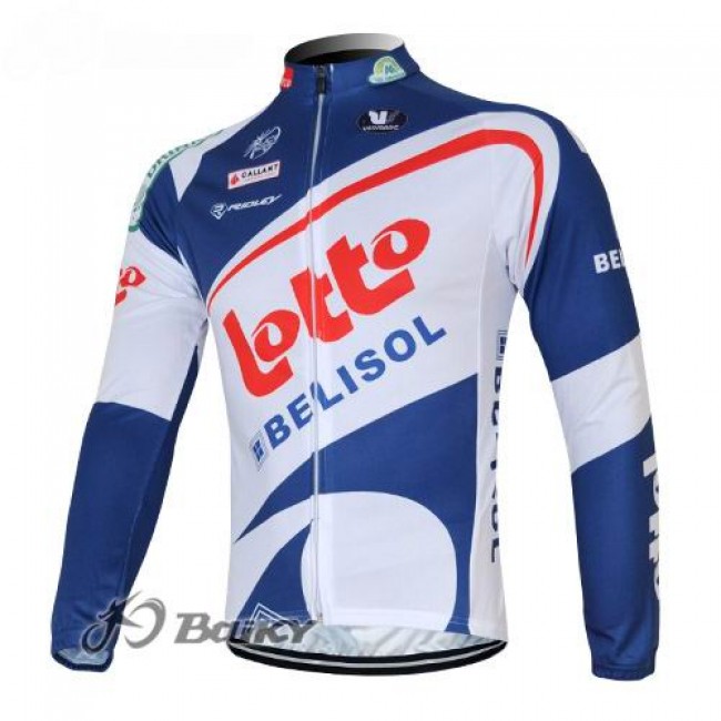 Lotto Belisol Pro Team Fahrradtrikot Langarm Weiß Blau KUPH618 Lotto Belisol Pro Team Fahrradtrikot Langarm Weiß Blau KUPH618
