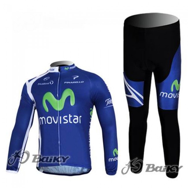 Movistar Team Fahrradbekleidung Radtrikot Satz Langarm und Lange Fahrradhose Blau PTZO808 Movistar Team Fahrradbekleidung Radtrikot Satz Langarm und Lange Fahrradhose Blau PTZO808