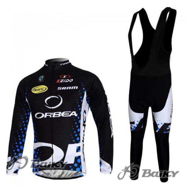 Orbea Pro Team Fahrradbekleidung Radtrikot Satz Langarm und Lange Trägerhose Schwarz Blau PCDY445 Orbea Pro Team Fahrradbekleidung Radtrikot Satz Langarm und Lange Trägerhose Schwarz Blau PCDY445