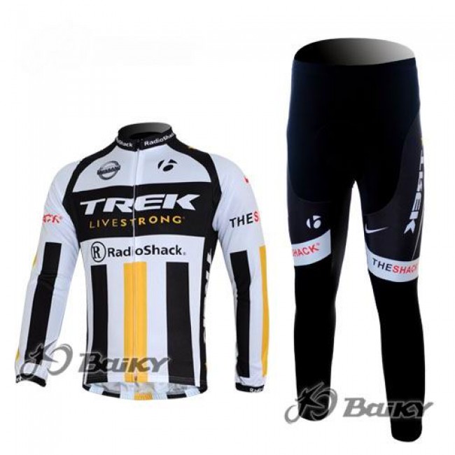 RadioShack Trek Nissan Livestrong Fahrradbekleidung Radtrikot Satz Langarm und Lange Fahrradhose Weiß Schwarz Gelb OKQB385 RadioShack Trek Nissan Livestrong Fahrradbekleidung Radtrikot Satz Langarm und Lange Fahrradhose Weiß Schwarz Gelb OKQB385