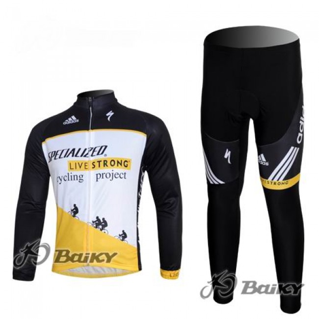Specialized Livestrong Fahrradbekleidung Radtrikot Satz Langarm und Lange Fahrradhose Weiß Schwarz Gelb JEJX739 Specialized Livestrong Fahrradbekleidung Radtrikot Satz Langarm und Lange Fahrradhose Weiß Schwarz Gelb JEJX739