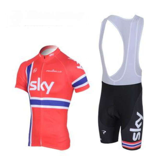 2013 Team Sky Norwegisch Champion Fahrradbekleidung Satz Fahrradtrikot Kurzarm Trikot und Kurz Trägerhose Rot Schwarz JLHU527 2013 Team Sky Norwegisch Champion Fahrradbekleidung Satz Fahrradtrikot Kurzarm Trikot und Kurz Trägerhose Rot Schwarz JLHU527