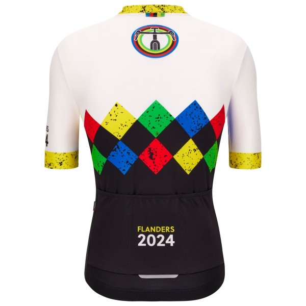 Bekleidung Herren Santini UCI Gravel Weltmeisterschaft trikot Flandern 2024-Schwarz Bekleidung Herren Santini UCI Gravel Weltmeisterschaft trikot Flandern 2024-Schwarz