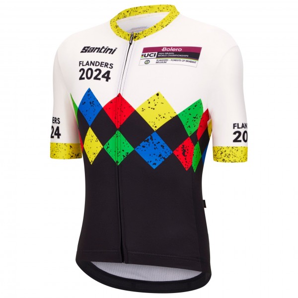 Bekleidung Herren Santini UCI Gravel Weltmeisterschaft trikot Flandern 2024-Schwarz Bekleidung Herren Santini UCI Gravel Weltmeisterschaft trikot Flandern 2024-Schwarz