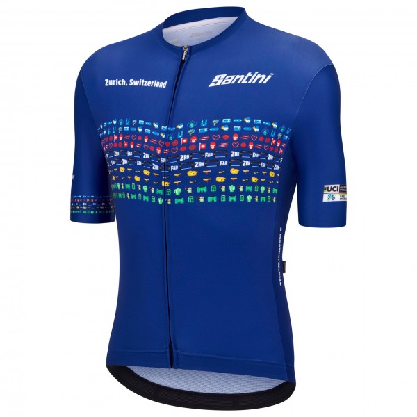 Bekleidung Herren Zurich 2024 Santini UCI Masters Weltmeister trikot-Blau