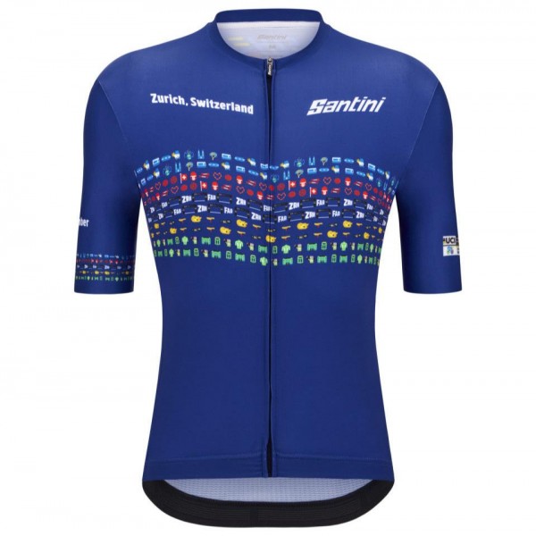 Bekleidung Herren Zurich 2024 Santini UCI Masters Weltmeister trikot-Blau