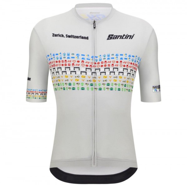 Bekleidung Herren Zurich 2024 Santini UCI Masters Weltmeister trikot-Grau