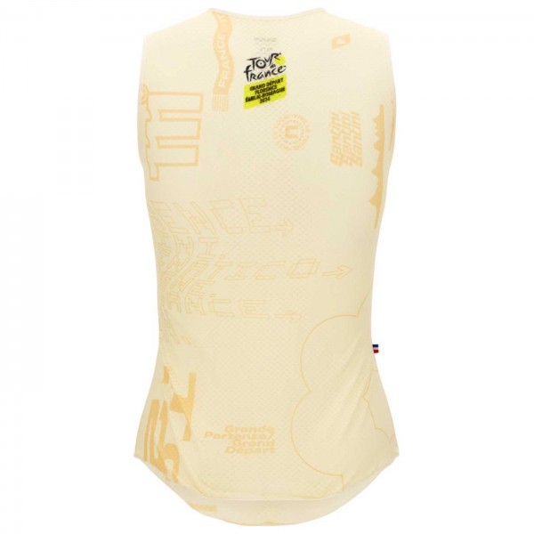 Bekleidung Herren Santini Tour de France 2024 armellose radunterhemd-Grand Départ Bekleidung Herren Santini Tour de France 2024 armellose radunterhemd-Grand Départ