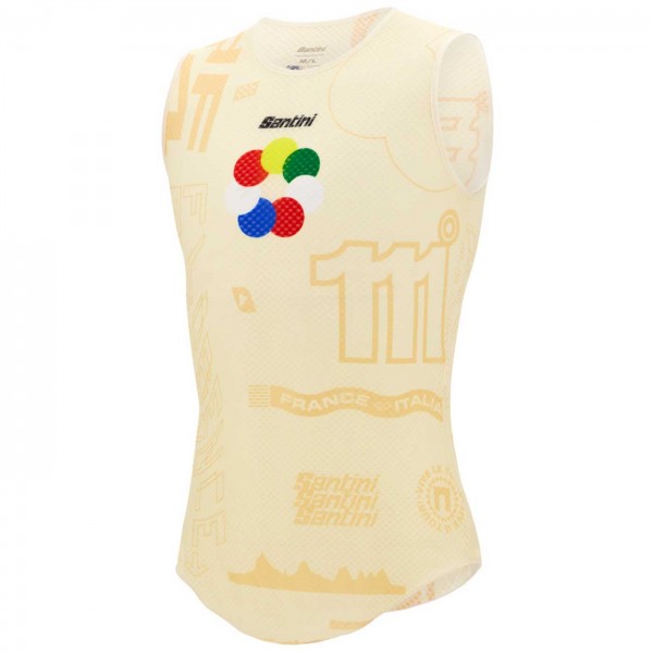 Bekleidung Herren Santini Tour de France 2024 armellose radunterhemd-Grand Départ Bekleidung Herren Santini Tour de France 2024 armellose radunterhemd-Grand Départ