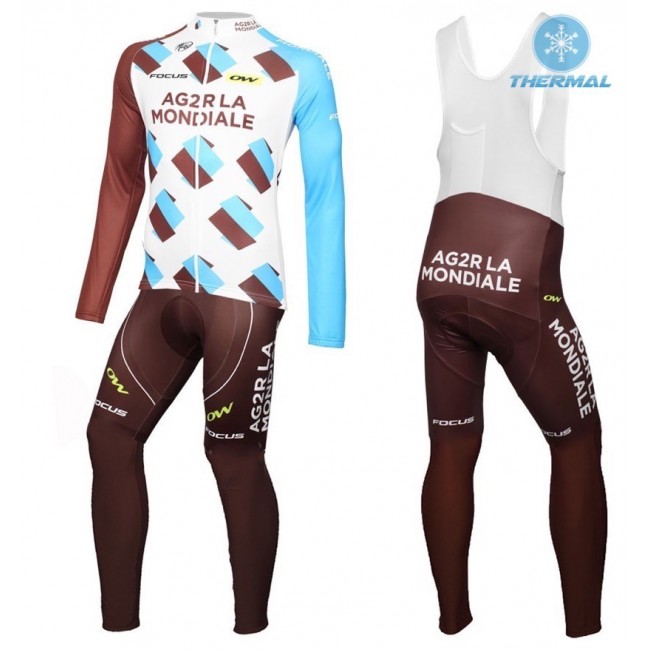 2016 Team Ag2r thermisch Fahrradbekleidung Satz Radtrikot Langarm+Lang Trägerhose FWWW712 2016 Team Ag2r thermisch Fahrradbekleidung Satz Radtrikot Langarm+Lang Trägerhose FWWW712
