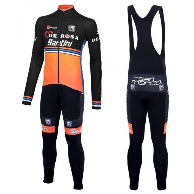 2016 Team DE-ROSA Schwarz-Orange Fahrradbekleidung Satz Radtrikot Langarm+Lang Trägerhose YBNN219 2016 Team DE-ROSA Schwarz-Orange Fahrradbekleidung Satz Radtrikot Langarm+Lang Trägerhose YBNN219