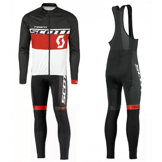 2016 Scott Team Schwarz-Rot-Weiß Fahrradbekleidung Satz Radtrikot Langarm+Lang Trägerhose JXHV848 2016 Scott Team Schwarz-Rot-Weiß Fahrradbekleidung Satz Radtrikot Langarm+Lang Trägerhose JXHV848