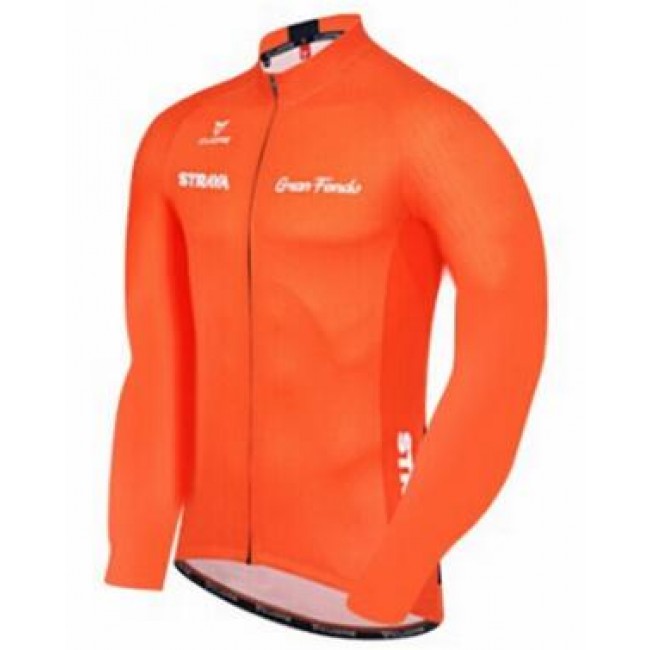 2016 Strava Fahrradtrikot Langarm orange AHRQ829 2016 Strava Fahrradtrikot Langarm orange AHRQ829