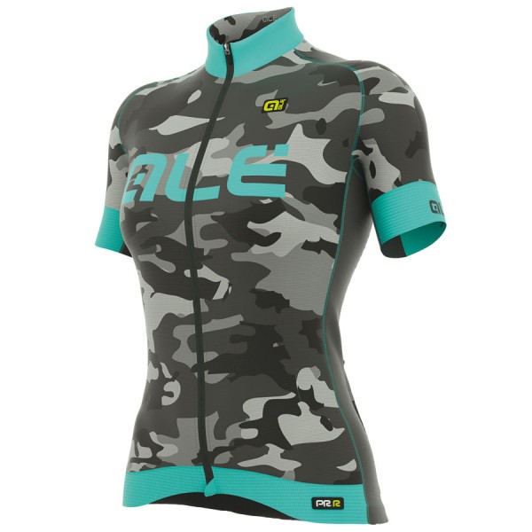 2017 Damen Ale Graphics PRR Camo Radtrikot Kurzarm Light Blau 964WFJK