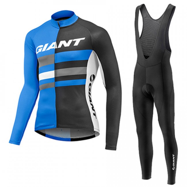 2017 Giant Fahrradbekleidung Satz Radtrikot Langarm+Lang Trägerhose Blau 424ZMXO 2017 Giant Fahrradbekleidung Satz Radtrikot Langarm+Lang Trägerhose Blau 424ZMXO