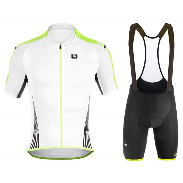 2017 Giordana Sahara Weiß-Vert Fahrradbekleidung Satz Radtrikot Kurzarm+Kurz Trägerhose 999GCCB