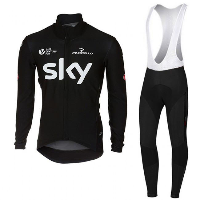 Sky Pro Schwarz 2017 Gabba Fahrradbekleidung Satz Radtrikot Langarm+Lang Trägerhose 951FZNH Sky Pro Schwarz 2017 Gabba Fahrradbekleidung Satz Radtrikot Langarm+Lang Trägerhose 951FZNH